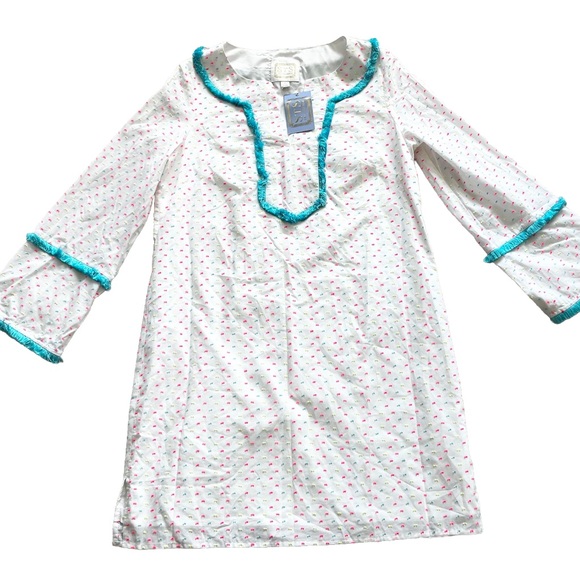 Sail to Sable Dresses & Skirts - SAIL TO SABLE STS NWT NEON SWISS DOT SHIFT DRESS W/ FRINGE DETAILS VACATION
